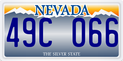 NV license plate 49C066