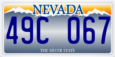 NV license plate 49C067