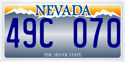 NV license plate 49C070