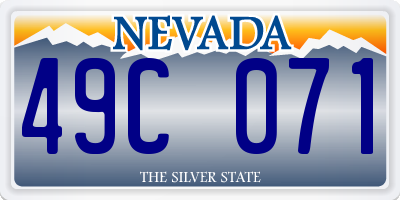 NV license plate 49C071