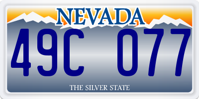 NV license plate 49C077