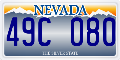 NV license plate 49C080