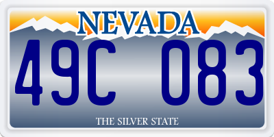 NV license plate 49C083