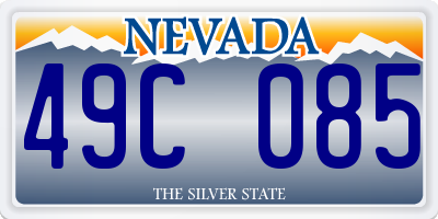 NV license plate 49C085