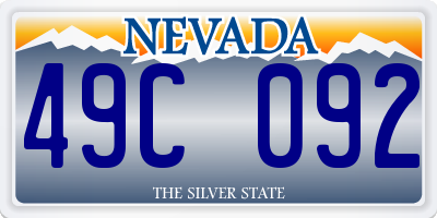 NV license plate 49C092