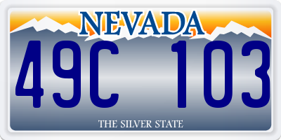 NV license plate 49C103