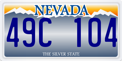 NV license plate 49C104