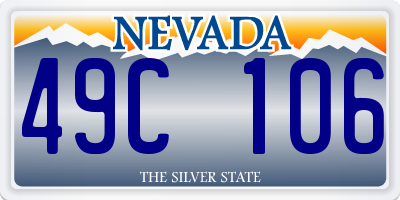 NV license plate 49C106