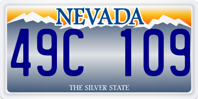 NV license plate 49C109