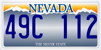 NV license plate 49C112