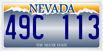 NV license plate 49C113