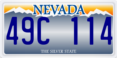 NV license plate 49C114