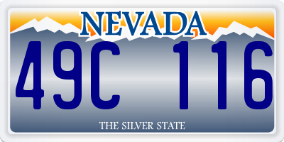 NV license plate 49C116