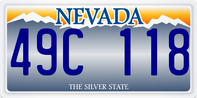 NV license plate 49C118