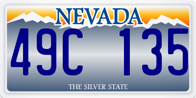 NV license plate 49C135