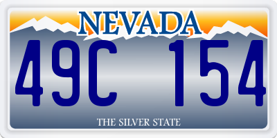 NV license plate 49C154