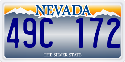 NV license plate 49C172