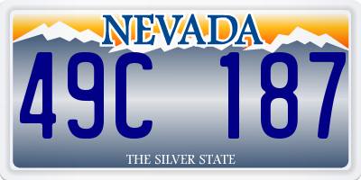 NV license plate 49C187