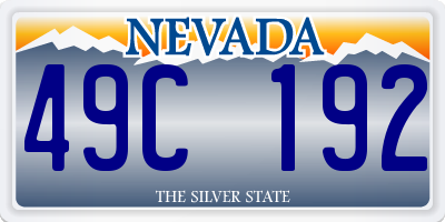 NV license plate 49C192