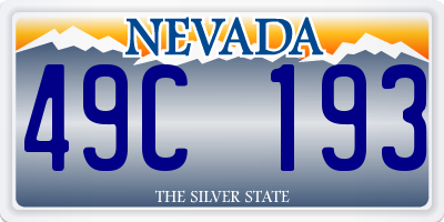 NV license plate 49C193