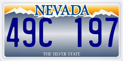 NV license plate 49C197