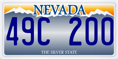 NV license plate 49C200