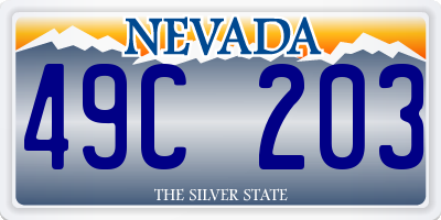 NV license plate 49C203