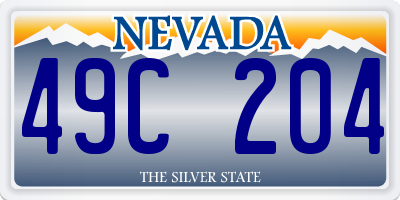 NV license plate 49C204