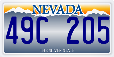 NV license plate 49C205