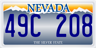 NV license plate 49C208