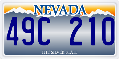 NV license plate 49C210