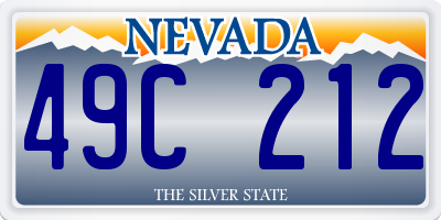 NV license plate 49C212