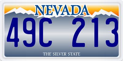 NV license plate 49C213