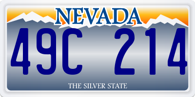 NV license plate 49C214