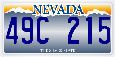 NV license plate 49C215