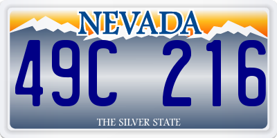 NV license plate 49C216