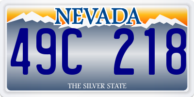 NV license plate 49C218