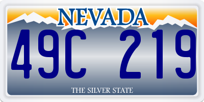 NV license plate 49C219