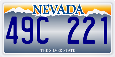 NV license plate 49C221