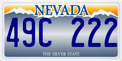 NV license plate 49C222