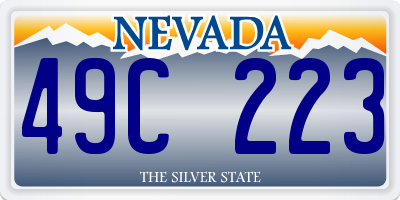NV license plate 49C223