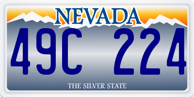 NV license plate 49C224