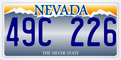 NV license plate 49C226