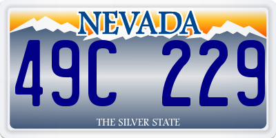 NV license plate 49C229