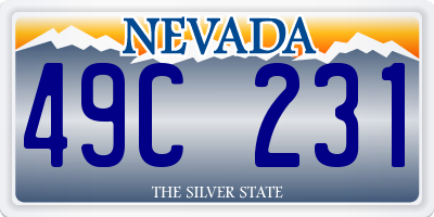 NV license plate 49C231