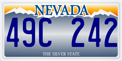 NV license plate 49C242