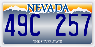 NV license plate 49C257