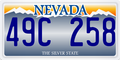 NV license plate 49C258