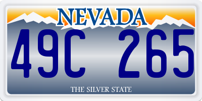 NV license plate 49C265