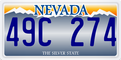 NV license plate 49C274